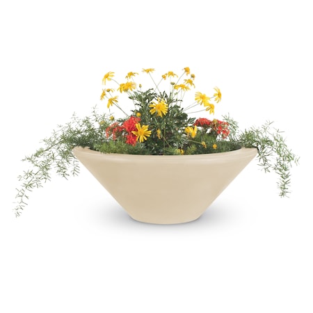 The Outdoor Plus 31 Round Cazo Planter Bowl - GFRC Concrete - Vanilla - OPT-31RP-VAN